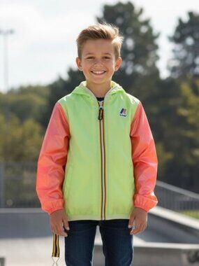 K-WAY Packable Hooded Waterproof Colourblock Windbreaker 24m